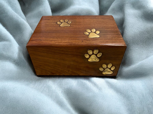 Pawprint Wooden Pet Urn